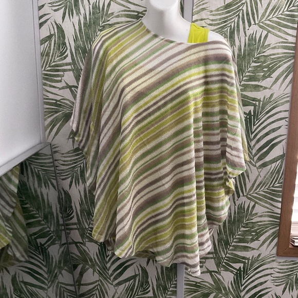Susan Graver striped sweater knit scarf top - Picture 1 of 1